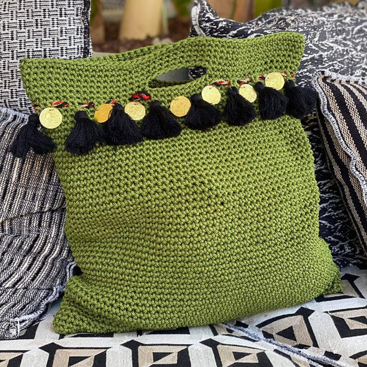 Bohemian Tassel Bag Olive Green